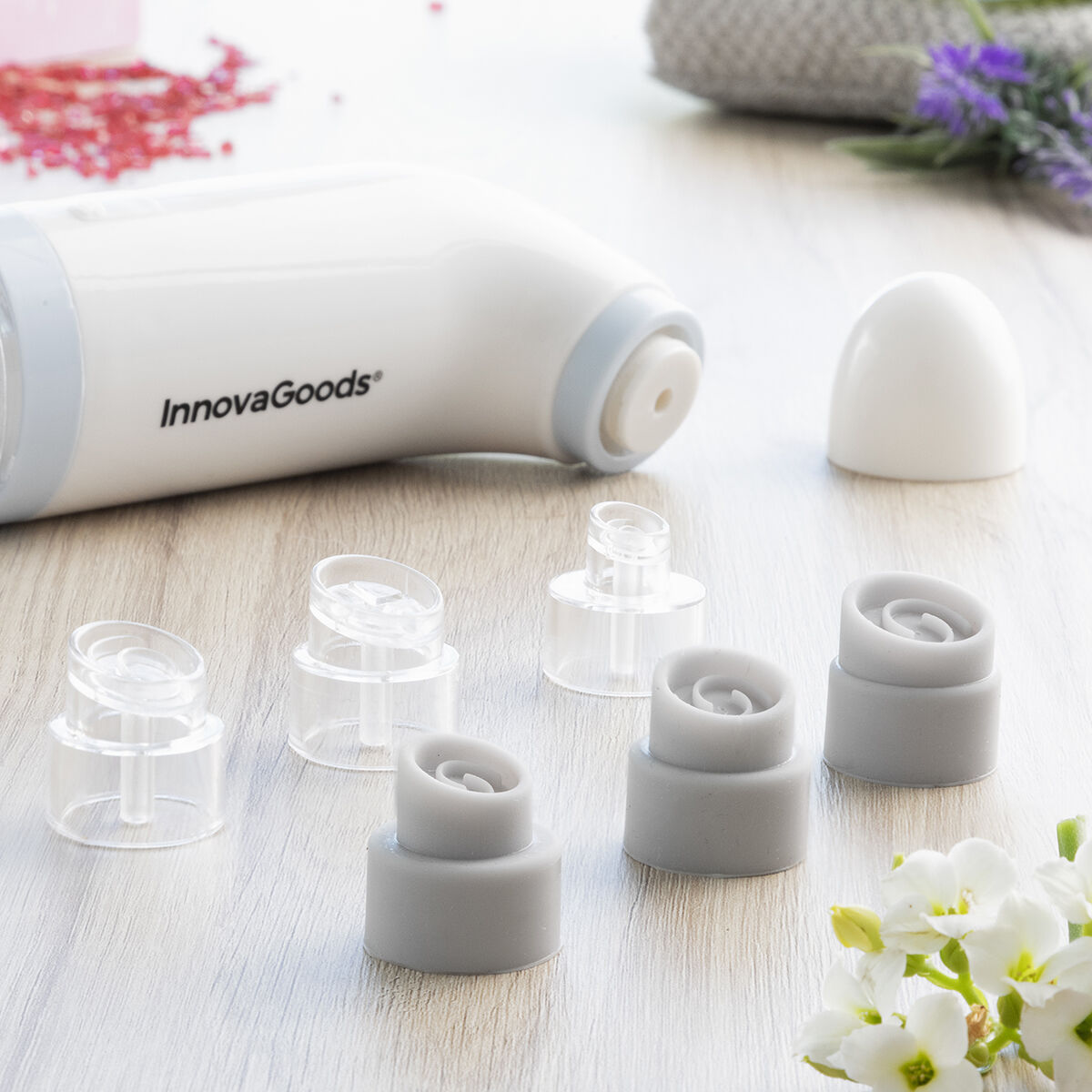 Set Gesichtsreinigungsgerät gegen Unreinheiten wiederaufladbar+Gesichtsreiniger Rice Joypure 200 ml InnovaGoods – Bild 15