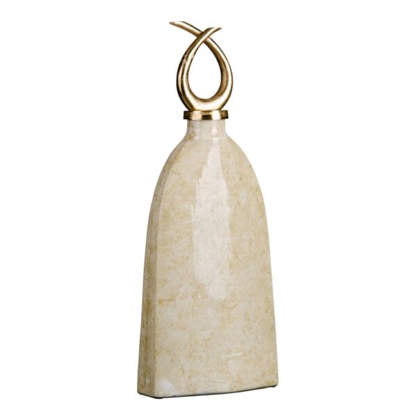 Vase Crystal Golden Metal White