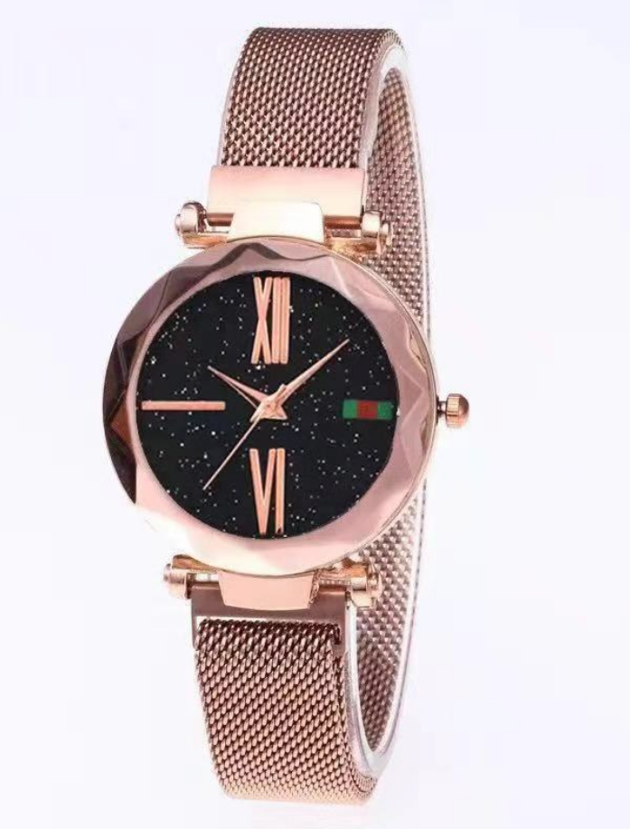 Relógio de senhora céu estrelado, dourado