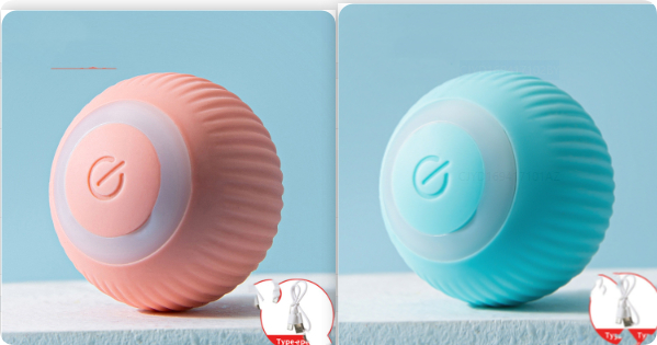 Balle roulante rechargeable pour chats, bleue – Image 3