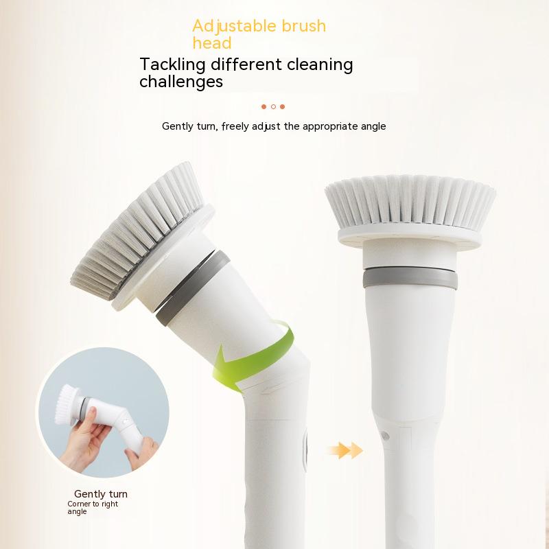 Electric scrubber with long telescopic handle, white - Image 4