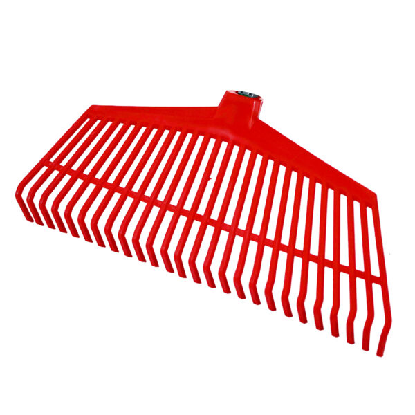 Râteau à gazon en plastique à 26 dents, rouge