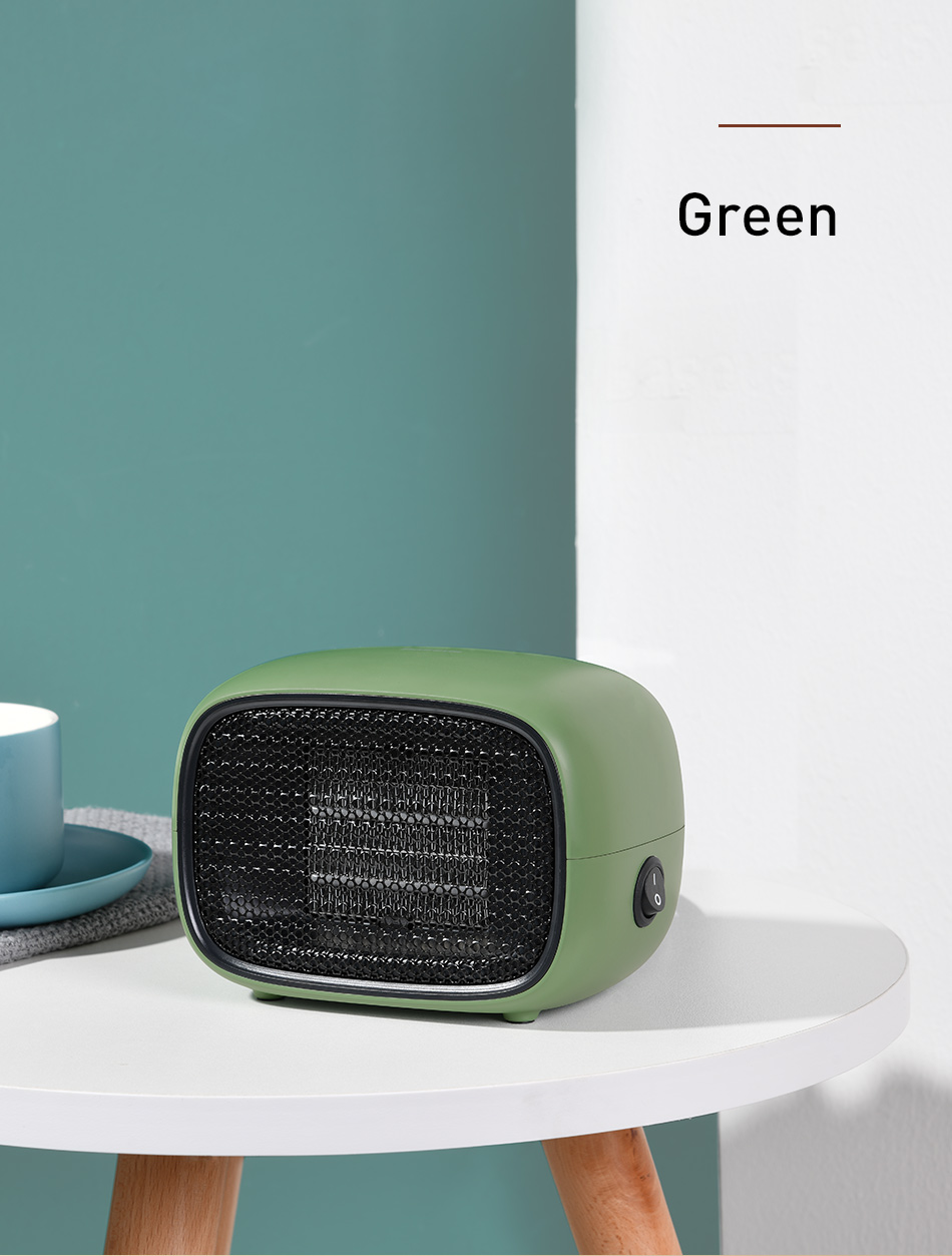 Mini ceramic heater with fan, green - Image 7