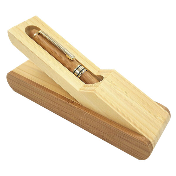 Bamboo pen with case, natural