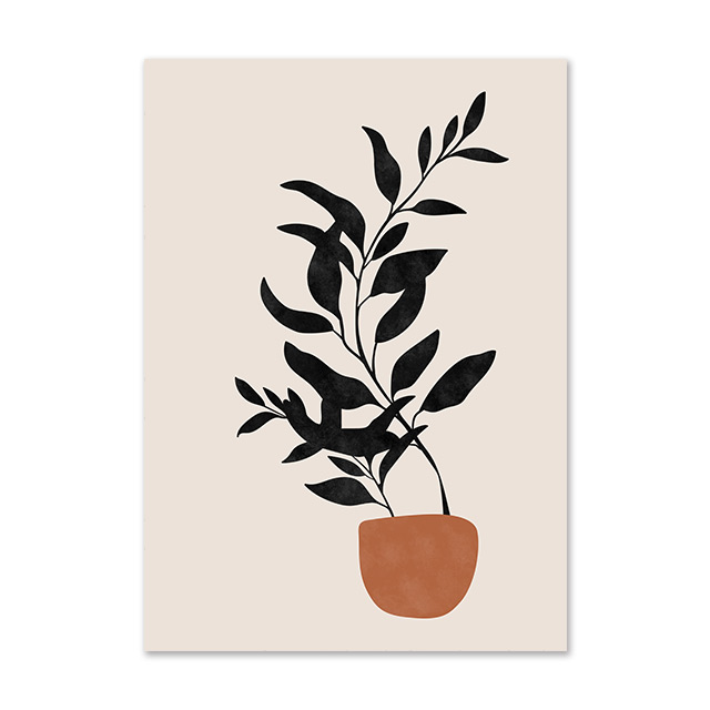 Canvas print of a line-drawn face with leaf - Image 4