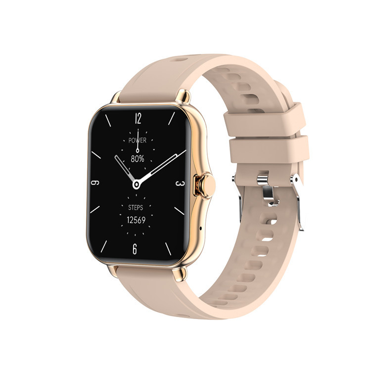 Reloj inteligente con correa de silicona, rosa