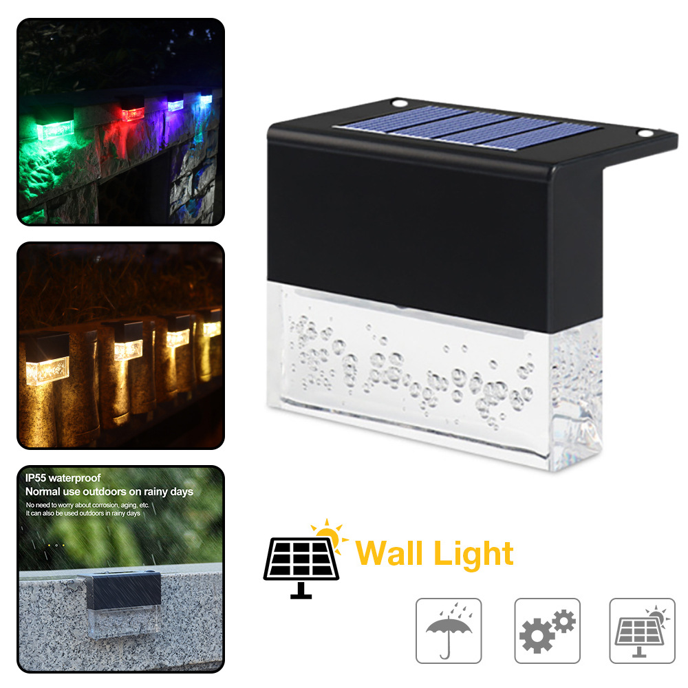 Lampe solaire de marche, blanc chaud ou couleurs, noire