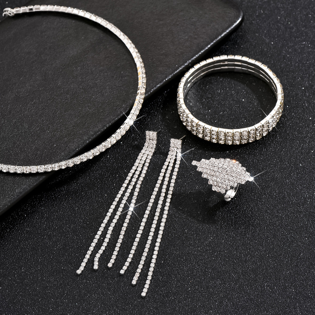 Conjunto de joyas de boda con strass - Imagen 5