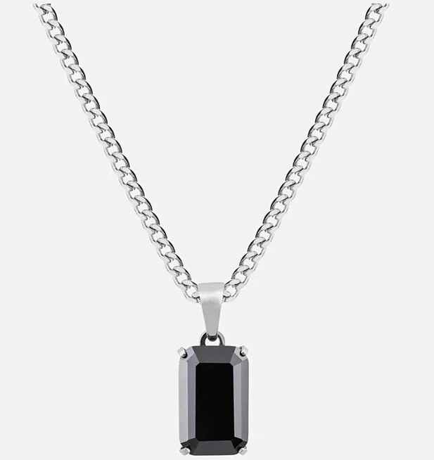 Collier à zircon noir, doré – Image 6