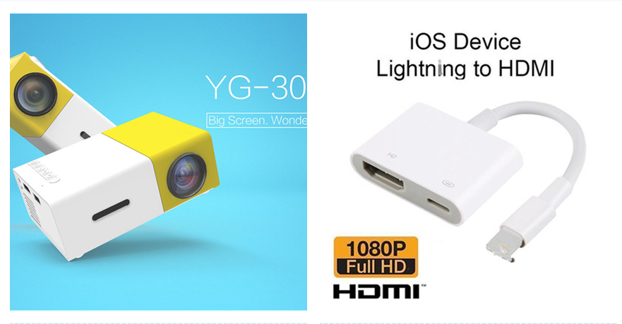 Mini proyector con imagen hasta 1080p, amarillo - Imagen 5
