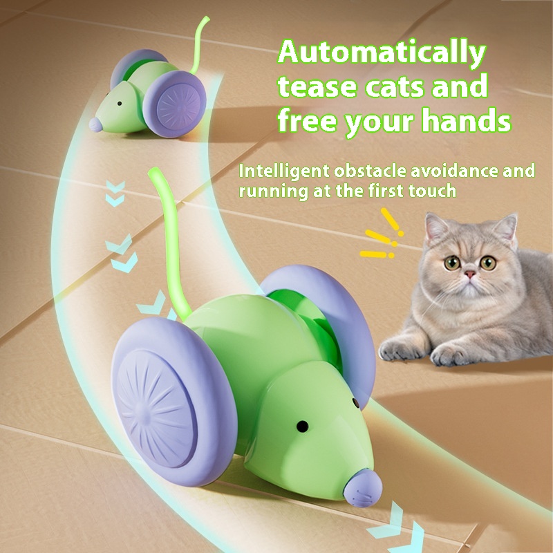 Elektrische muis-auto voor katten, groen - Afbeelding 4