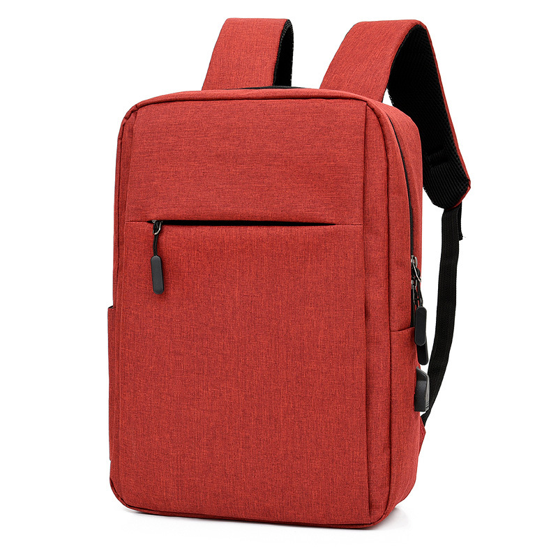 Sac à dos ordinateur en nylon avec USB, rouge