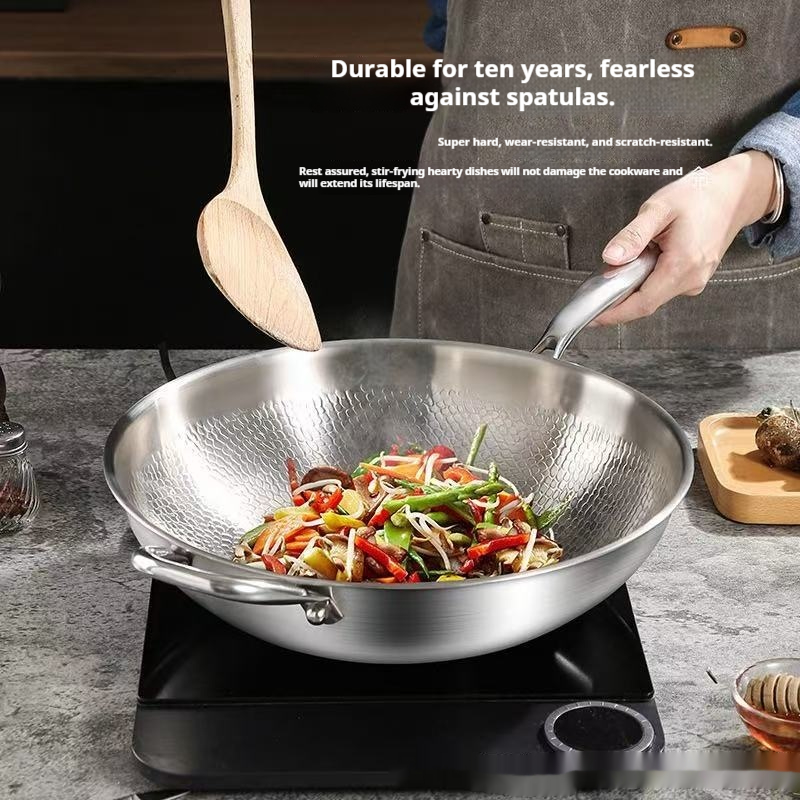 Titanium wok with a flat base - Image 2