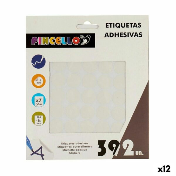 Adhesive labels Pincello White Ø 18 mm (12 Units)