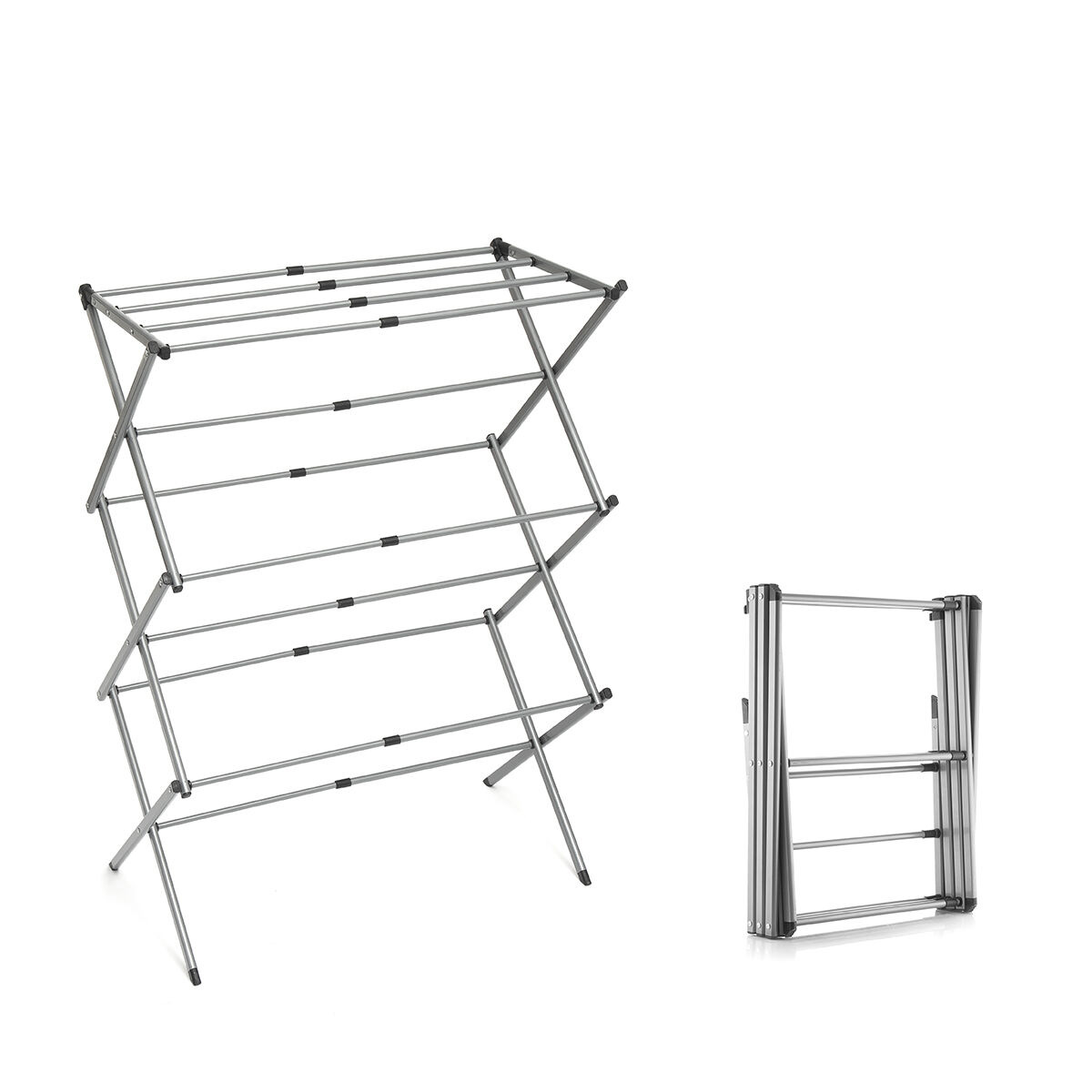 Tendedero Metálico Plegable y Extensible con 3 Alturas Cloxy InnovaGoods 11 barras - Imagen 9