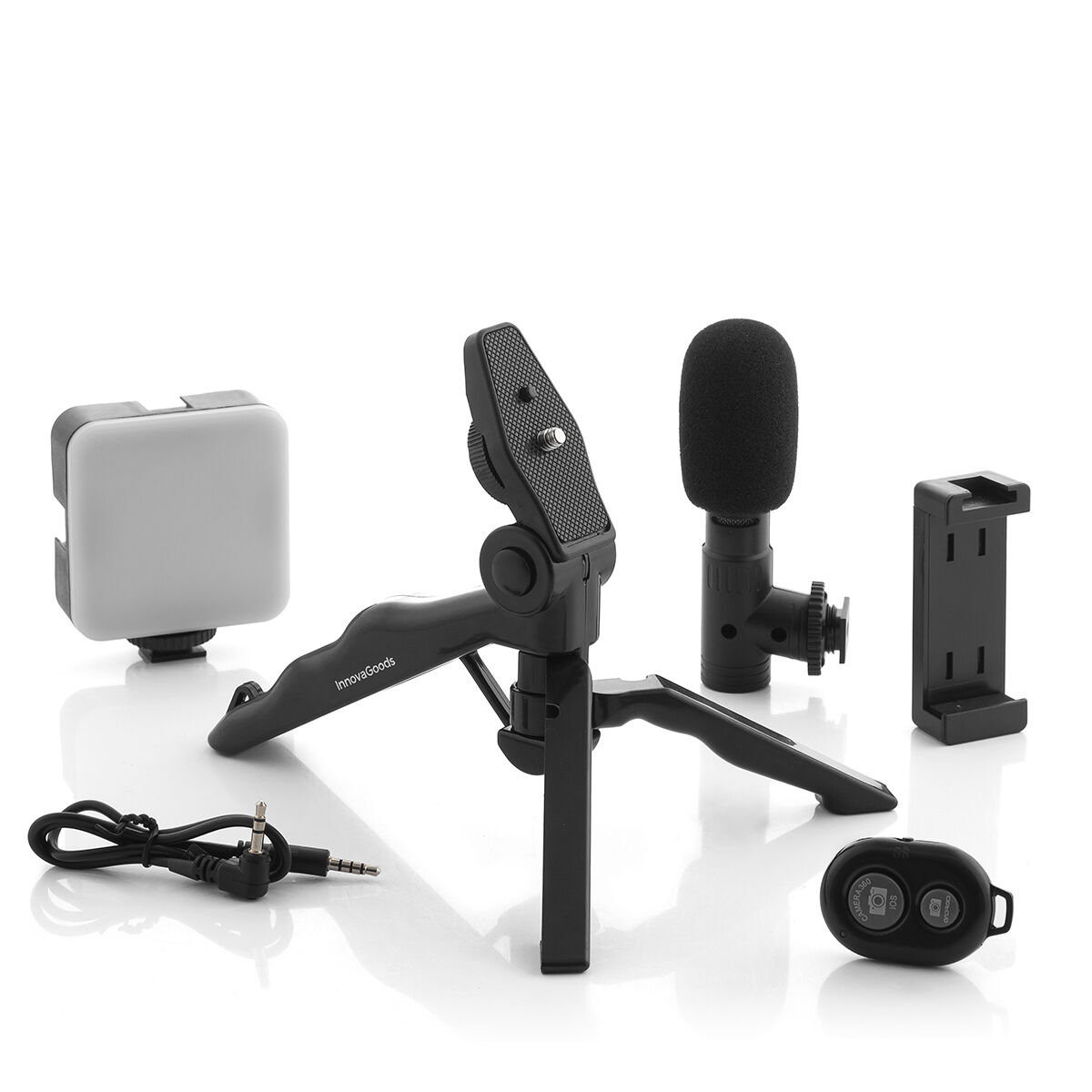 Kit Vlogging com Luz, Microfone e Comando Plodni InnovaGoods 6 Peças - Image 15