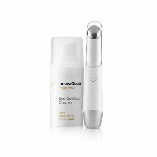 Pack Masajeador de Ojos Antiedad con Fototerapia y Termoterapia y Contorno de Rice Joyglow 15 ml InnovaGoods