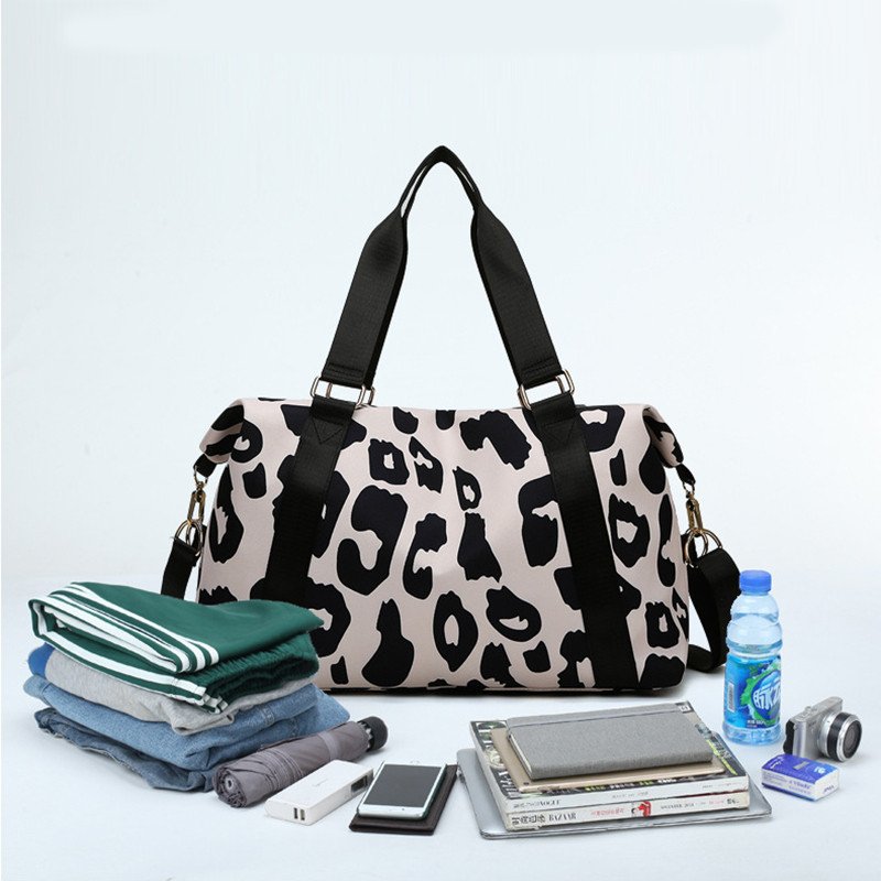 Reistas voor dames met dierenprint, zwart - Afbeelding 3