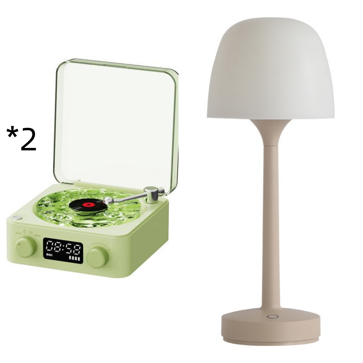 Enceinte Bluetooth rétro style tourne-disque, bleue – Image 5