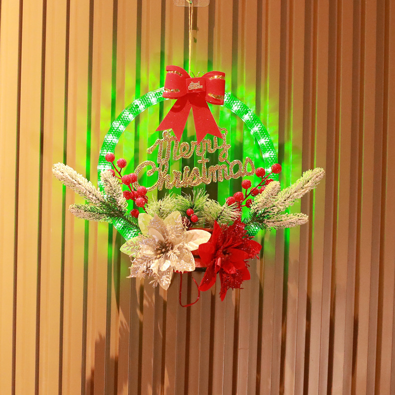 Lichtgevende kerstkrans voor aan de deur - Afbeelding 5