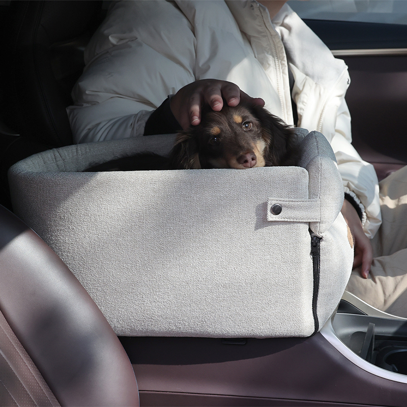 Autositz für kleine Hunde und Katzen, beige