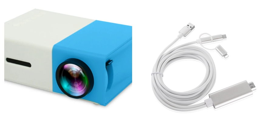 Mini proyector con imagen hasta 1080p, amarillo - Imagen 6