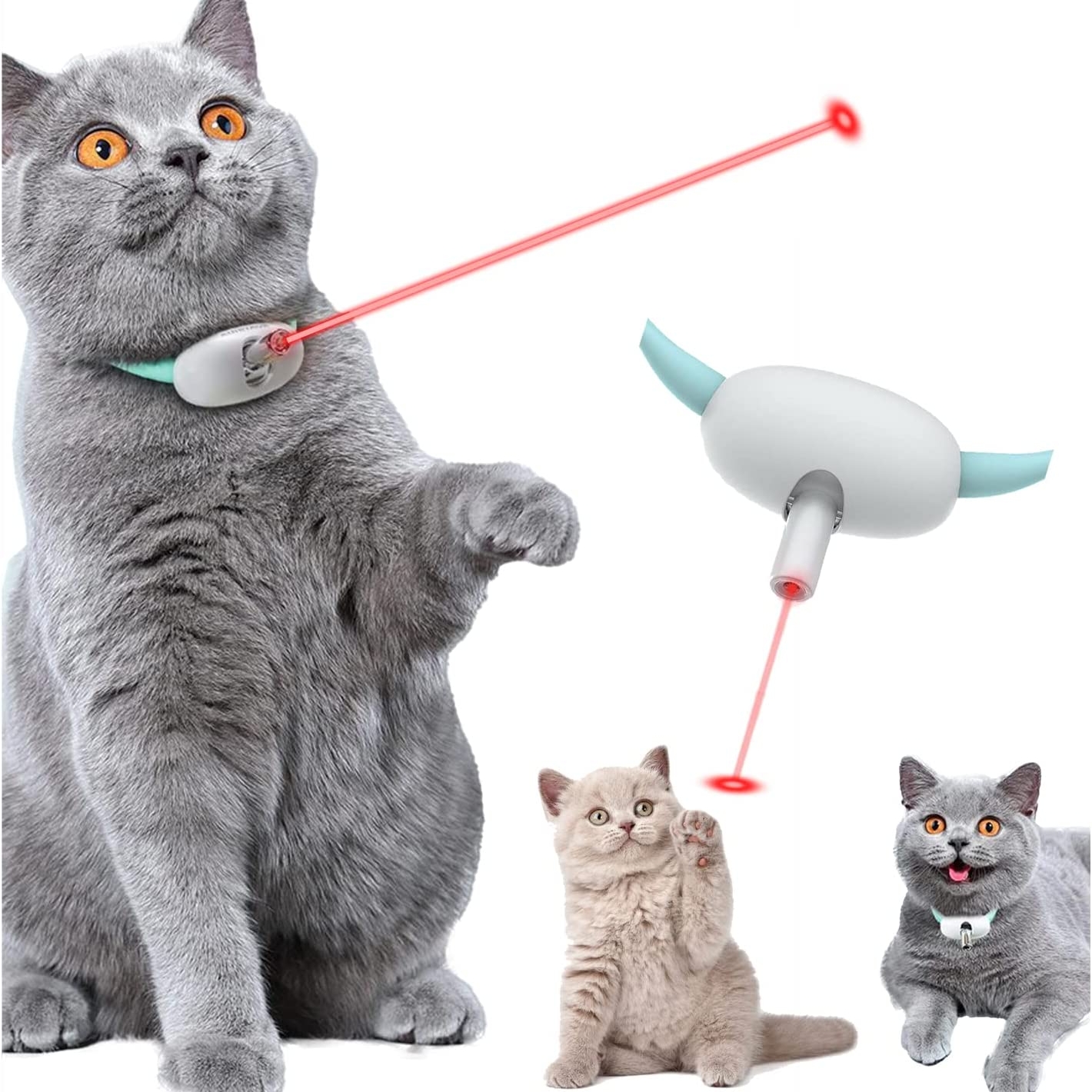 Katten-halsband met laserspeeltje, eenvoudige versie - Afbeelding 6