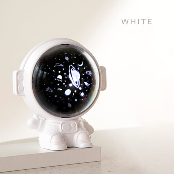 Star projector shaped like an astronaut, white