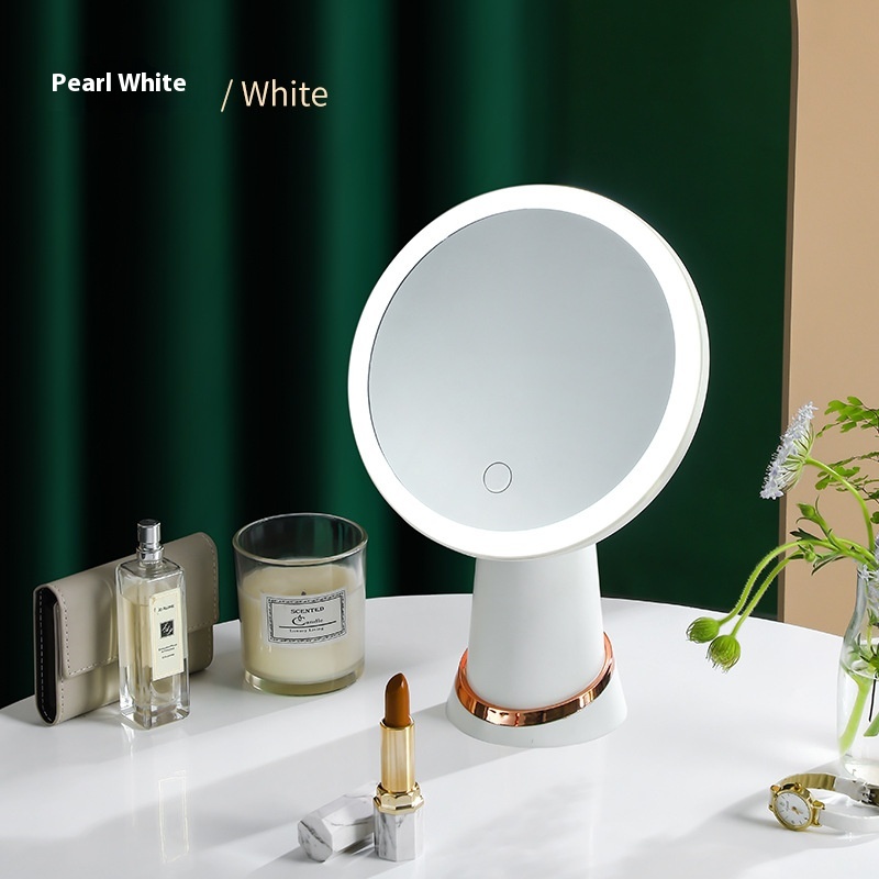 Espelho de maquilhagem com luz LED de mesa