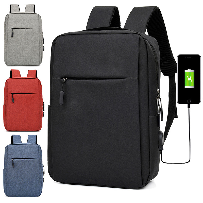 Sac à dos ordinateur en nylon avec USB, rouge – Image 7