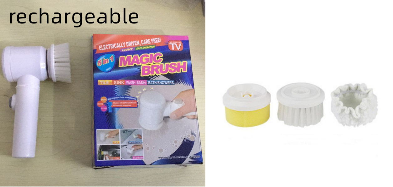 Electric cleaning brush with three brush heads - Image 8