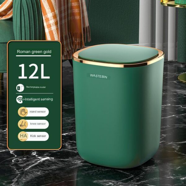 Sensor bin with lid, green
