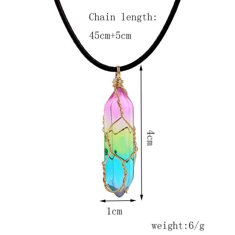 Collar con colgante geométrico de cristal transparente - Imagen 4