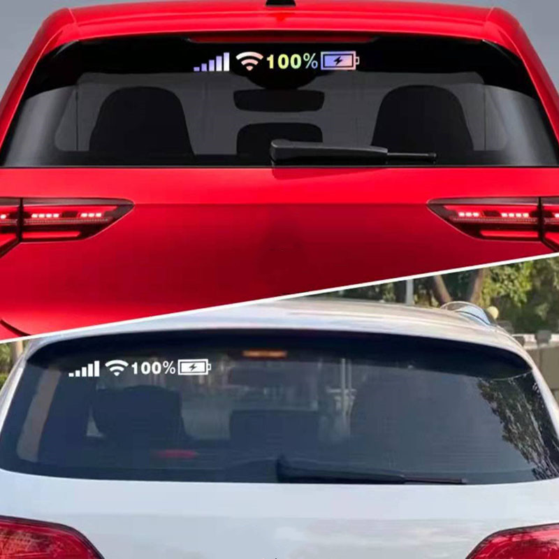 Reflektierender Autoaufkleber mit WLAN- und Akkusymbol – Bild 4
