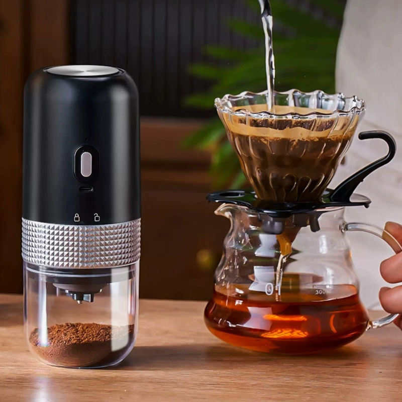 Molinillo de café eléctrico portátil USB, blanco - Imagen 4