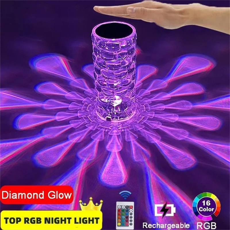 Lampe de table effet cristal et gouttes, USB – Image 8