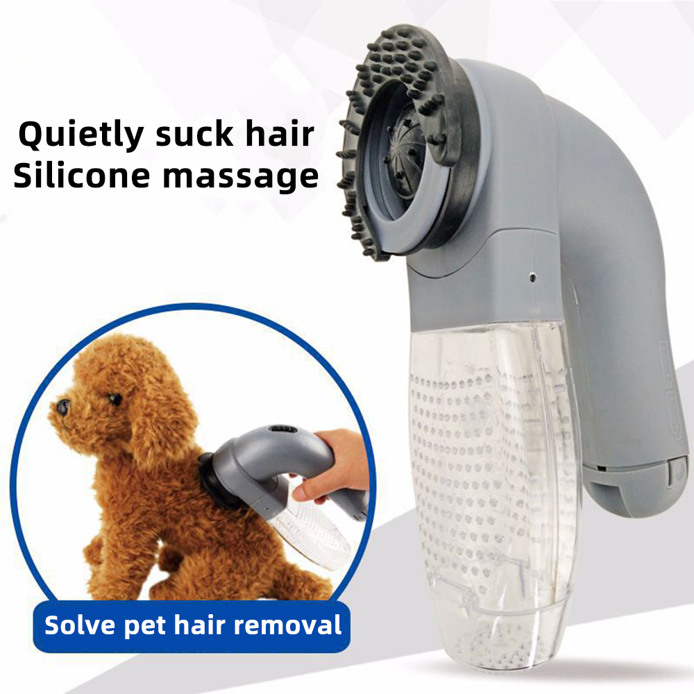 Aspirador de pelo para mascotas a pilas, gris - Imagen 8