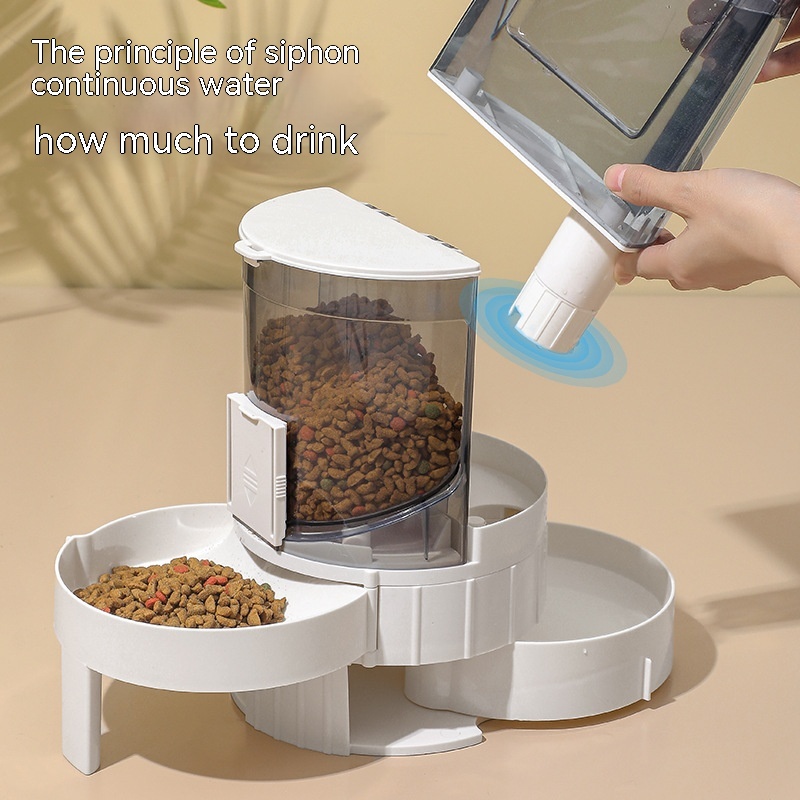 Distributeur nourriture et eau pour chats et chiens, gris – Image 5