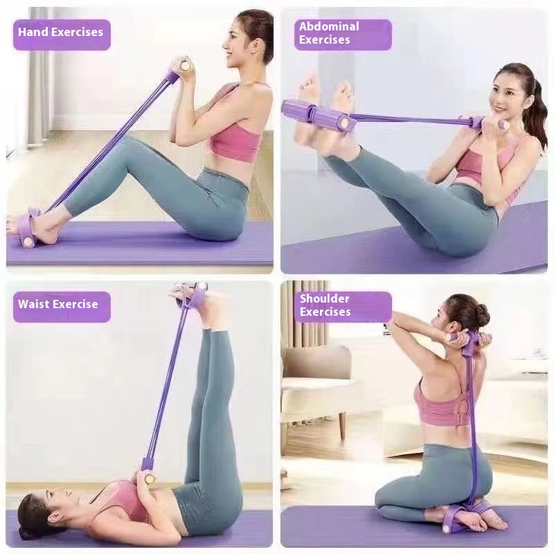 Trektrainer met voetsteun en vier elastieken - Afbeelding 8