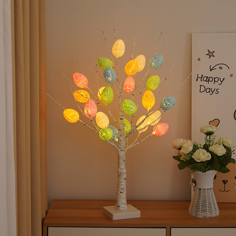 Easter tree with LED lights and eggs