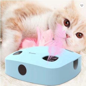 Electric cat toy with a feather, blue - Image 4
