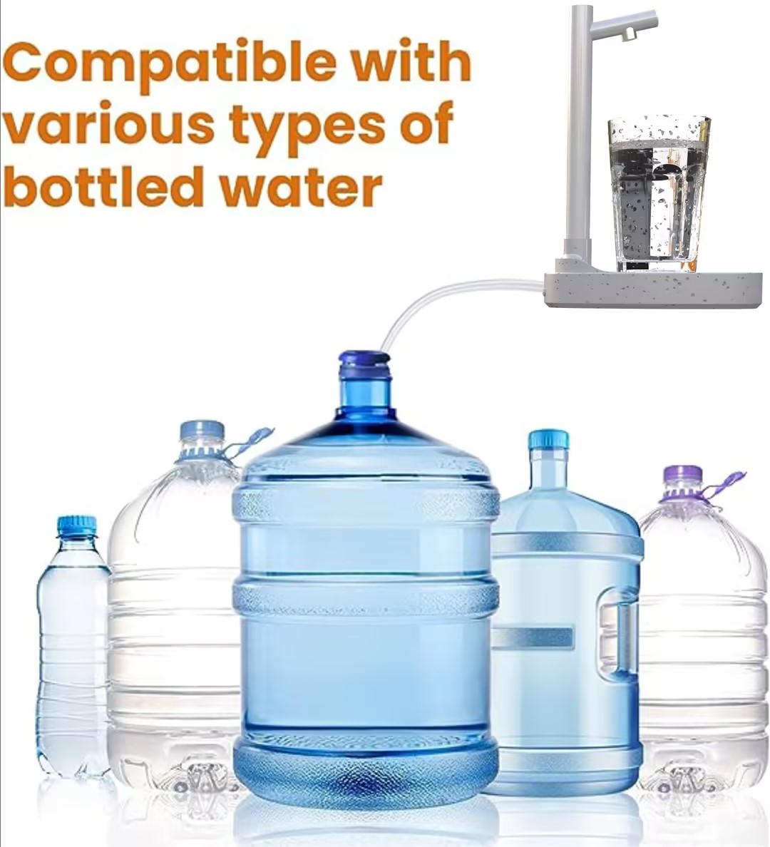 Elektrische Wasserpumpe mit Ständer und Verlängerung, weiß – Bild 6