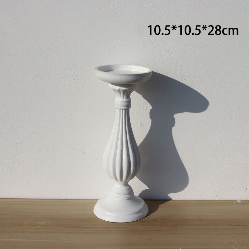 Wooden candle holder, white - Image 6