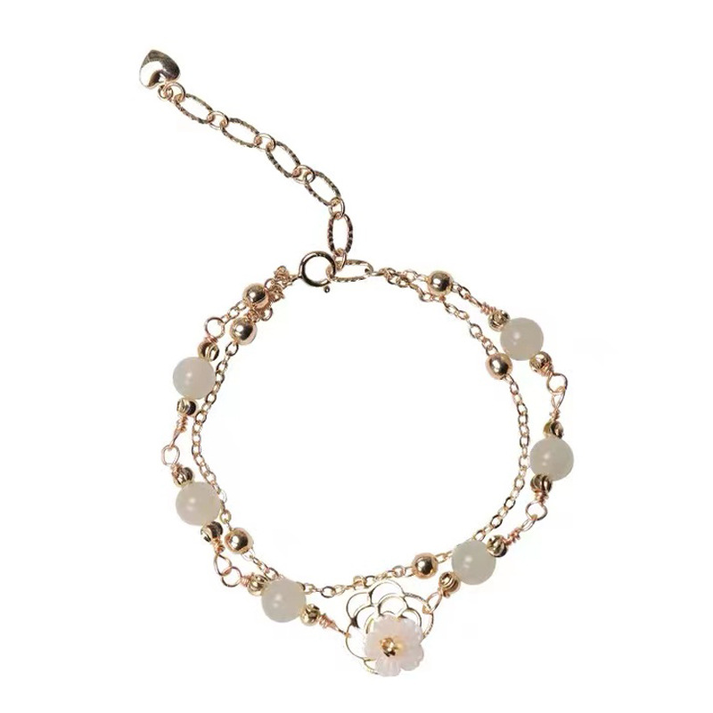 Butterfly and flower bracelet, gold tone - Image 5