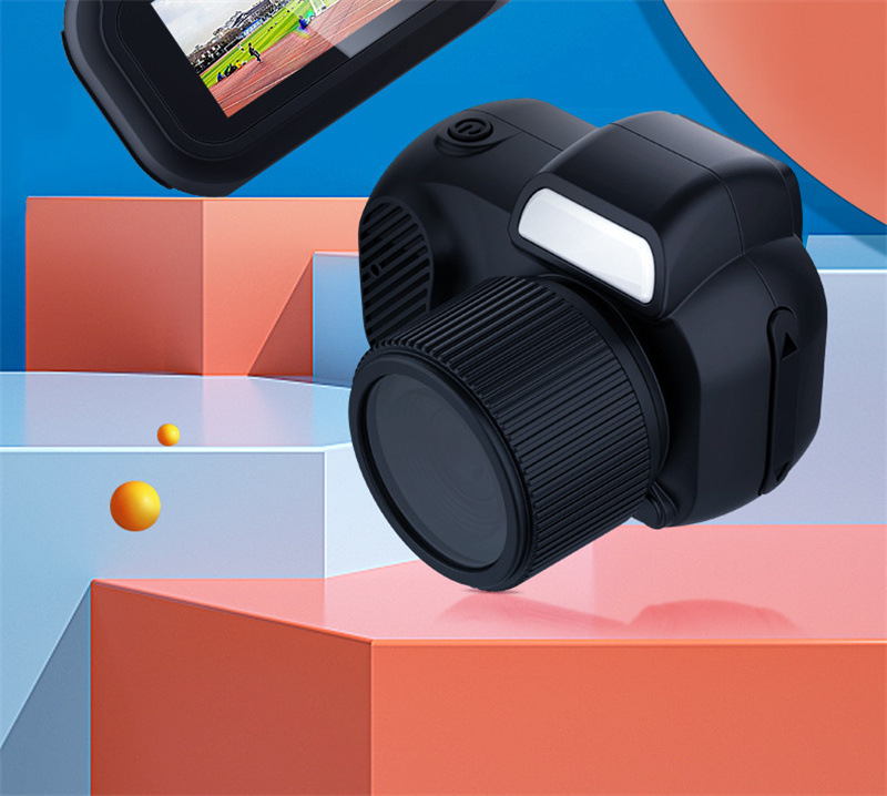 Mini caméra rétro avec écran, noire – Image 8
