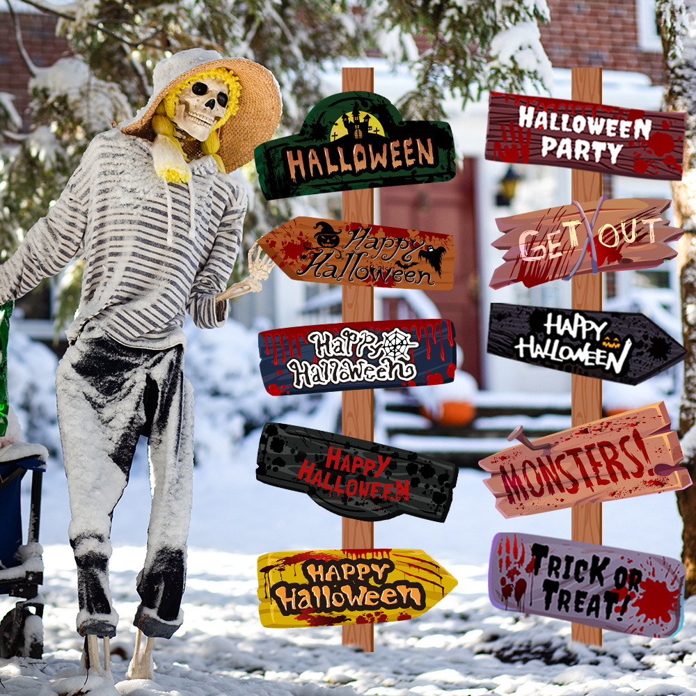 Wegweiser-Schilder für Halloween aus Papier, 10 Stück – Bild 4