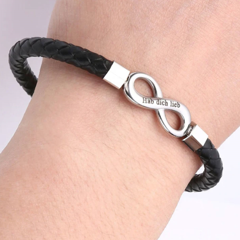 Bracelet homme tressé à pièce en acier – Image 7