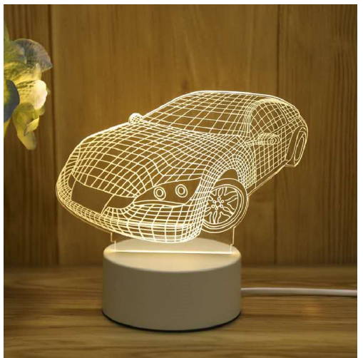 Lámpara 3D de acrílico con dinosaurio, blanco cálido - Imagen 8