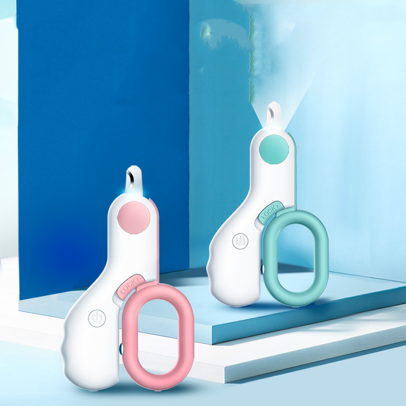 Mini pet nail clipper with LED light, blue - Image 8