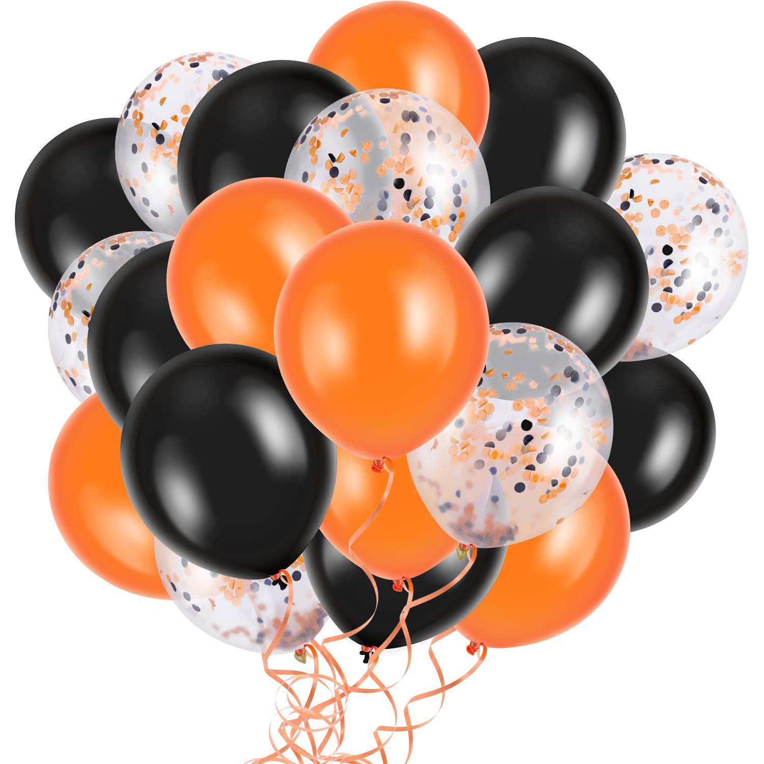 Conjunto de balões pretos e laranja, 15 peças - Image 4